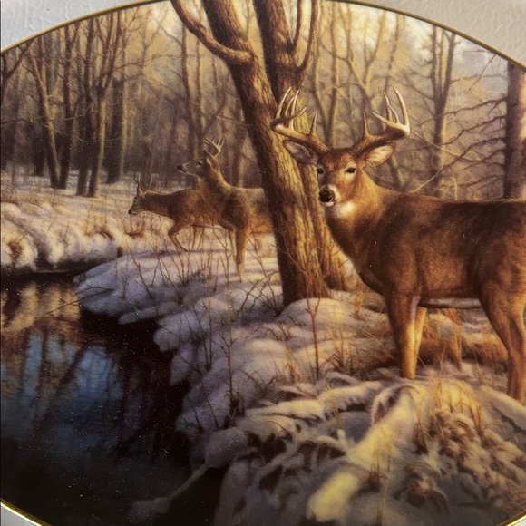 Winter Forest Deer Decorative Plate - Picture 4 of 4